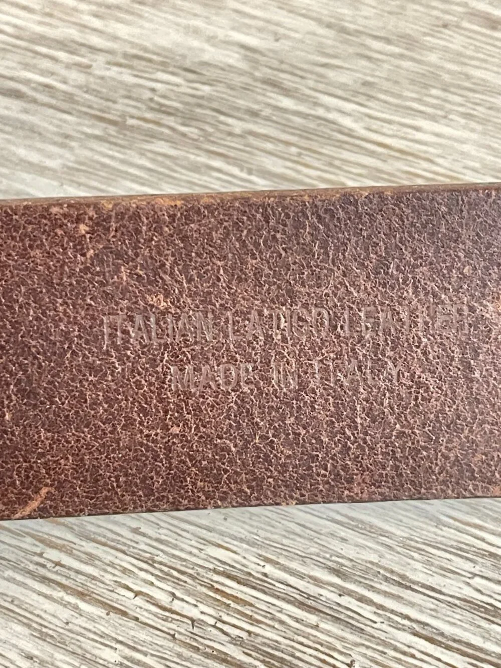 Calvin Klein Leather Belt Brown Italian Leather Silver Logo Small